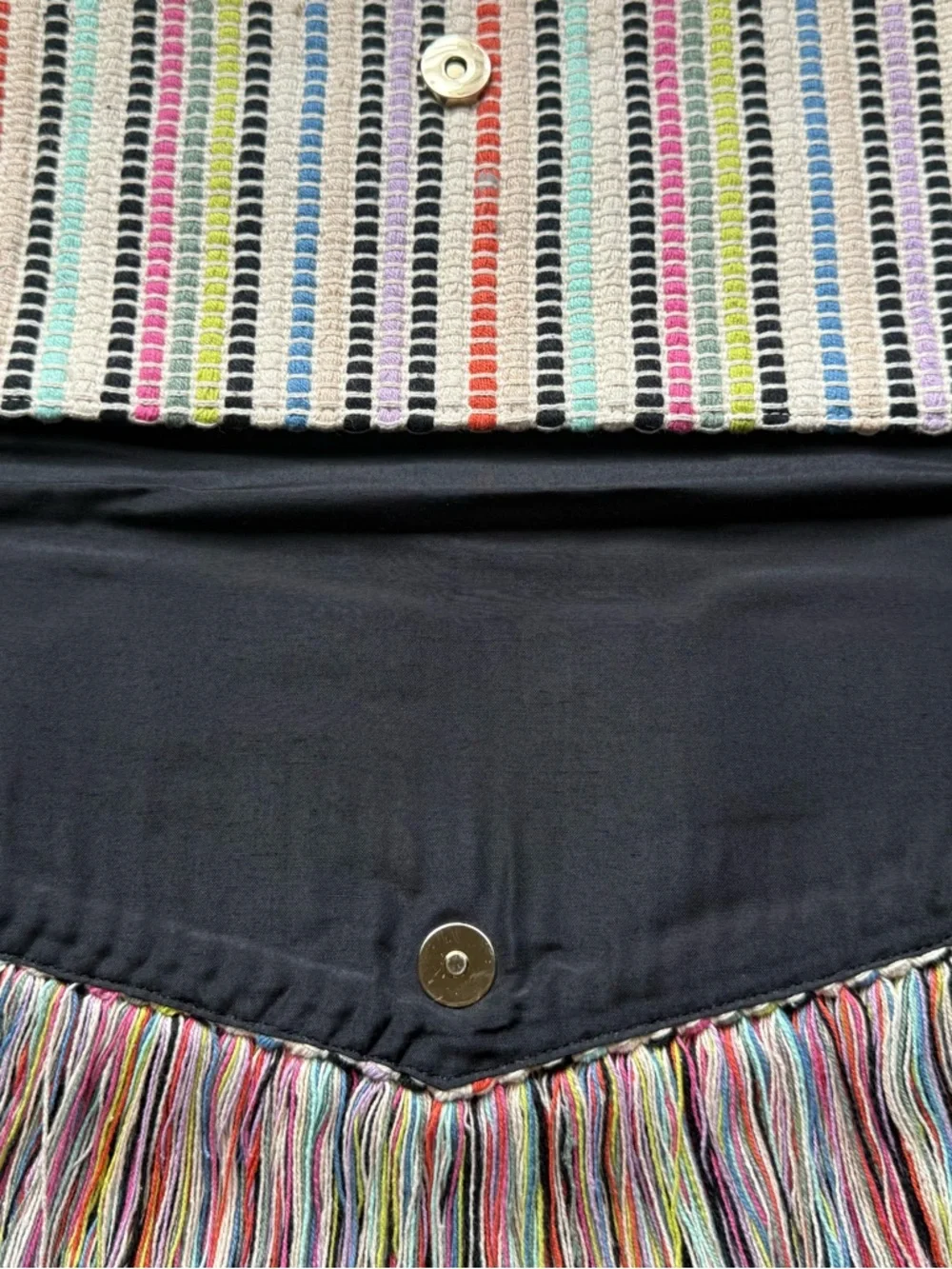 🧸 Stella & Dot | NWOT • RARE Taj Rainbow Macrame Clutch